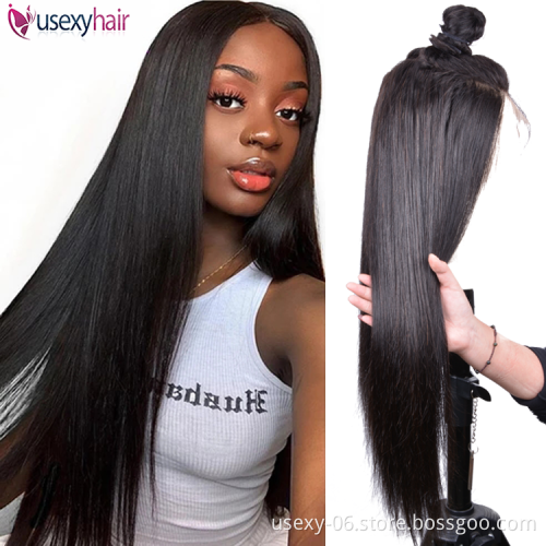150% 180% Density Hd Full Lace Human Hair Wigs For Black Women,Wholesale Brazilian Virgin Hair Hd Lace Front Wig With Baby Hair